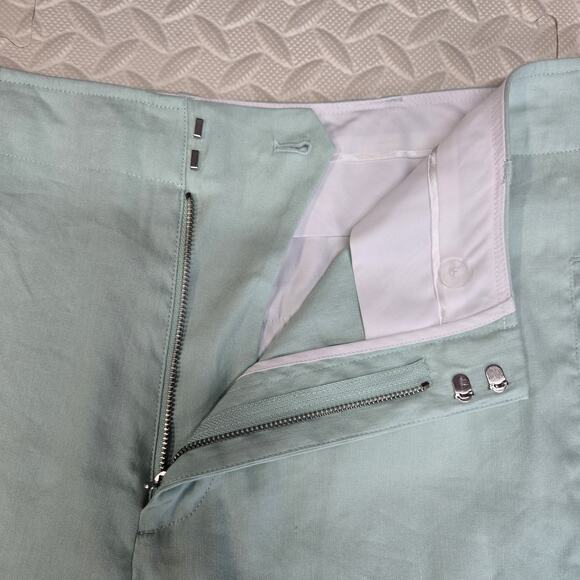 Rag & Bone Pants Womens 14 NEW Dylan Cropped Linen Wide Leg Mint Pastel Green - Picture 10 of 15